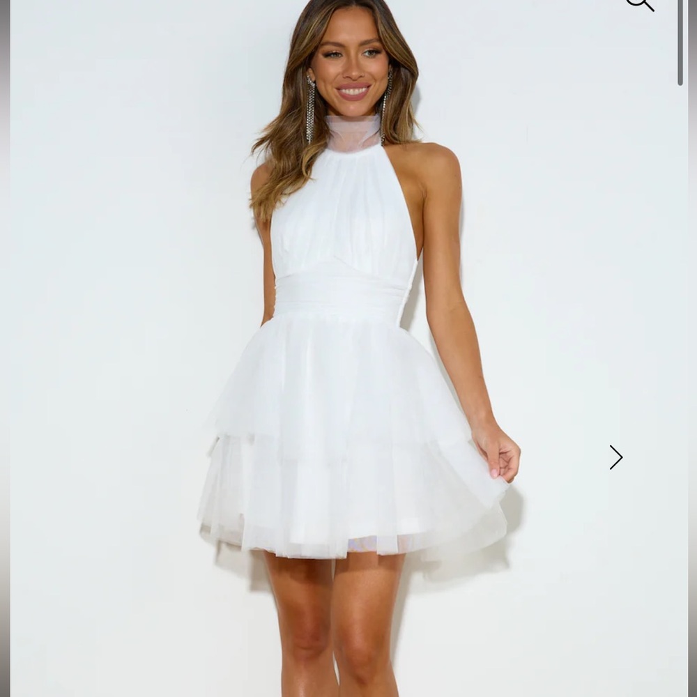 Elegant White Halter Dress